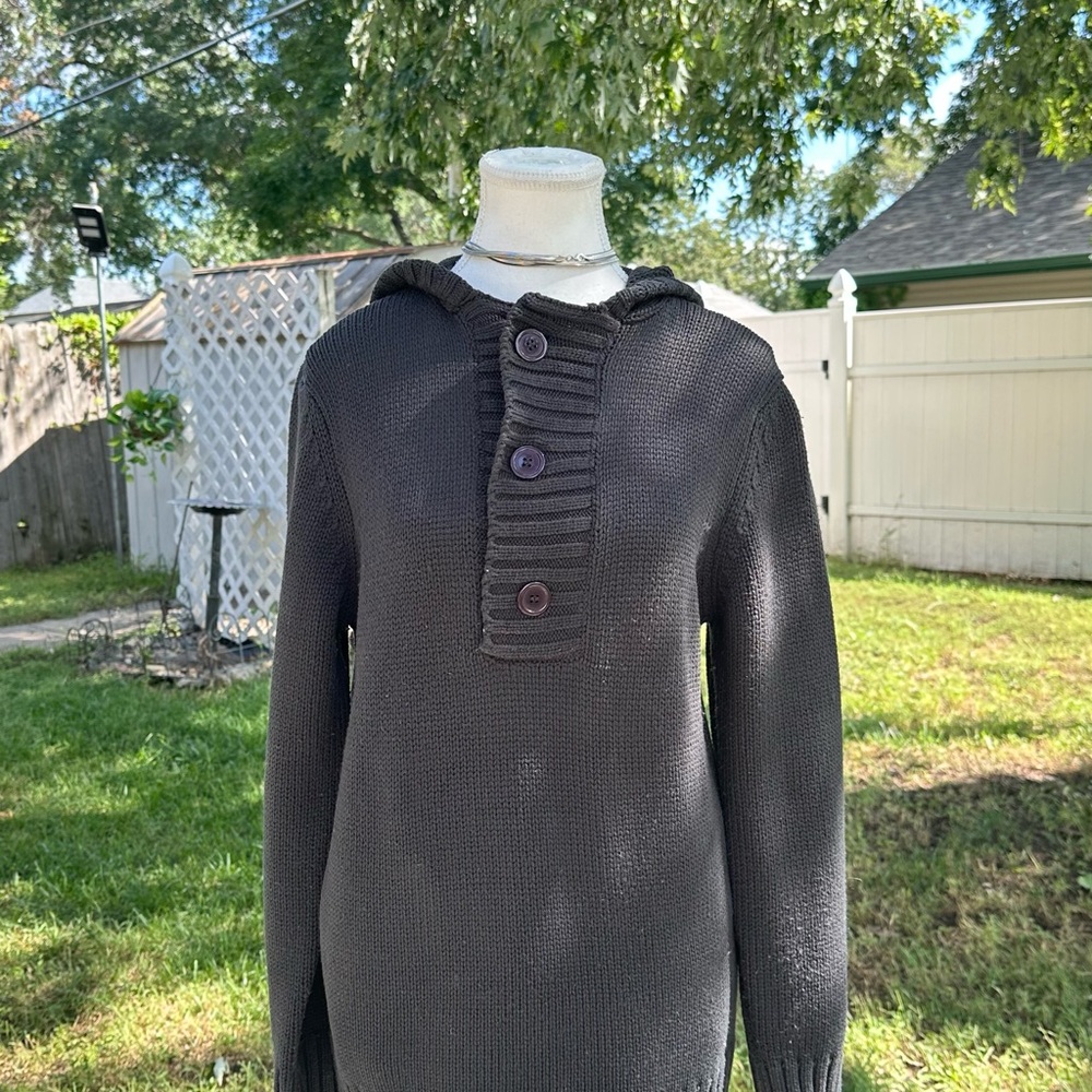 TRUE ROCK Men's Dark Gray Sweater with Button Details